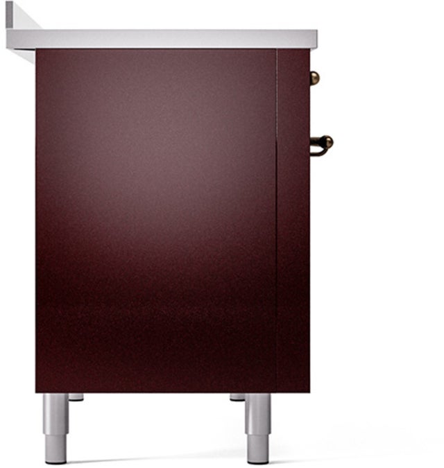 Ilve UPI486NMPBUB 48 inch All Electric Range: Burgundy Burnt