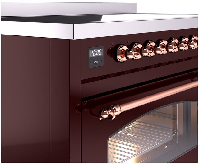 Ilve UPI486NMPBUP 48 inch All Electric Range: Burgundy Copper