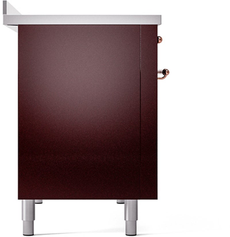 Ilve UPI486NMPBUP 48 inch All Electric Range: Burgundy Copper