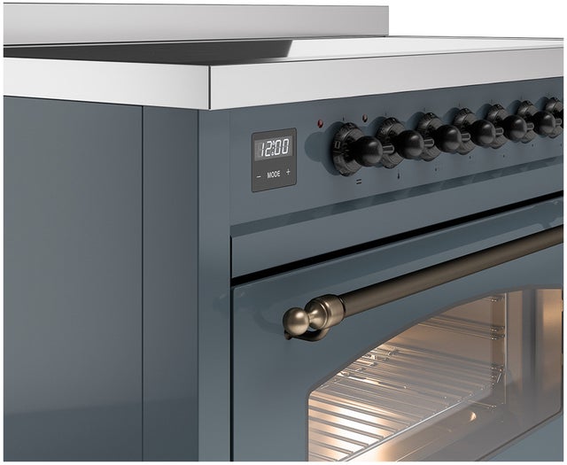 Ilve UPI486NMPBGB 48 inch All Electric Range: Blue Grey Burnt