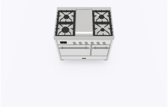 Ilve UMD10FDQNS3WHCLP 40" Dual Fuel Freestanding Range w/ 6 Sealed Burne...