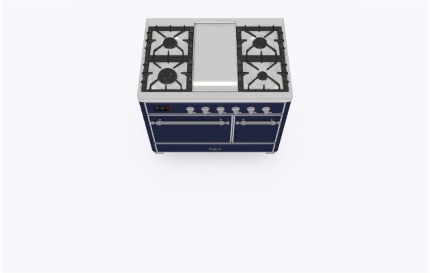 Ilve UMD10FDQNS3MBCLP Liquid Propane In Midnight Blue W/ Chrome Trim