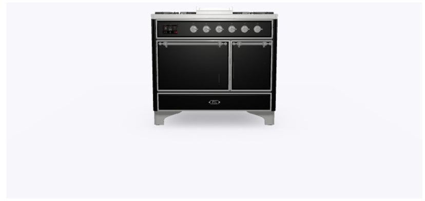 Ilve UMD10FDQNS3BKCLP 40" Dual Fuel Freestanding Range w/ 6 Sealed Burne...