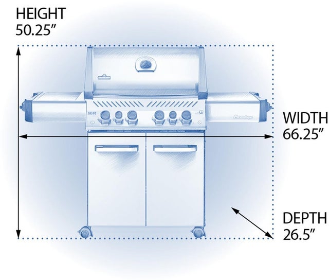 Napoleon P500RSIBNK3 66 Inch Freestanding Grill with Iconic Wave Cookin...