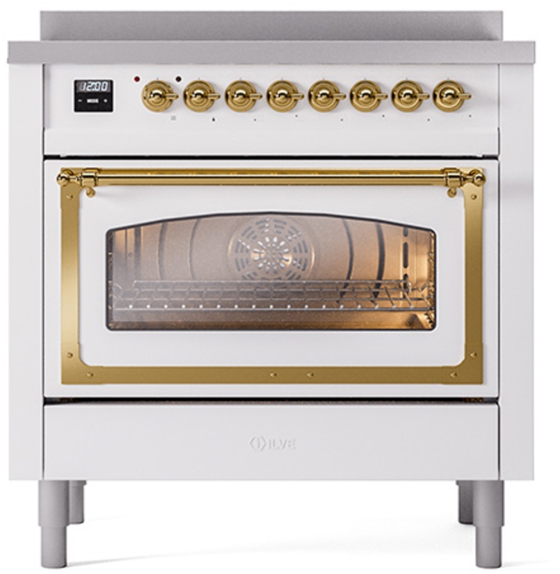 Ilve UNI366NMPWHG White With Brass Knobs