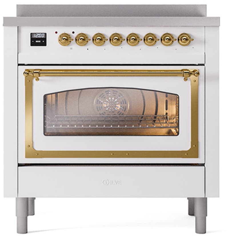 Ilve UNI366NMPWHG White With Brass Knobs