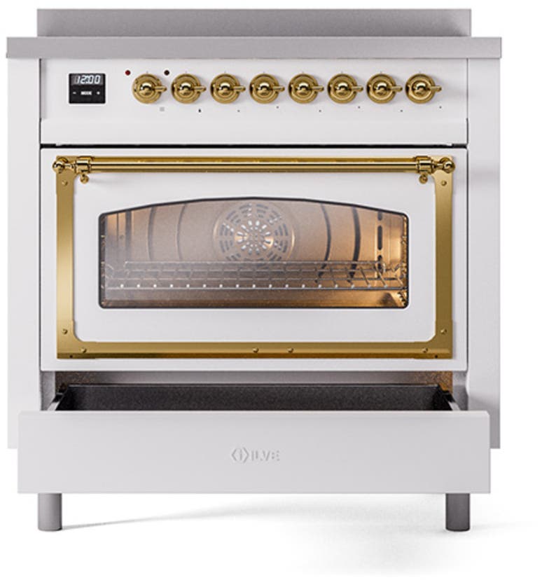 Ilve UNI366NMPWHG White With Brass Knobs