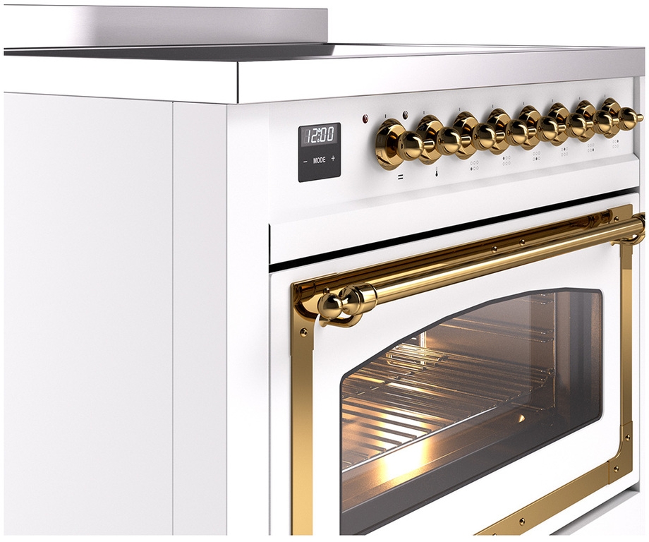 Ilve UNI366NMPWHG White With Brass Knobs