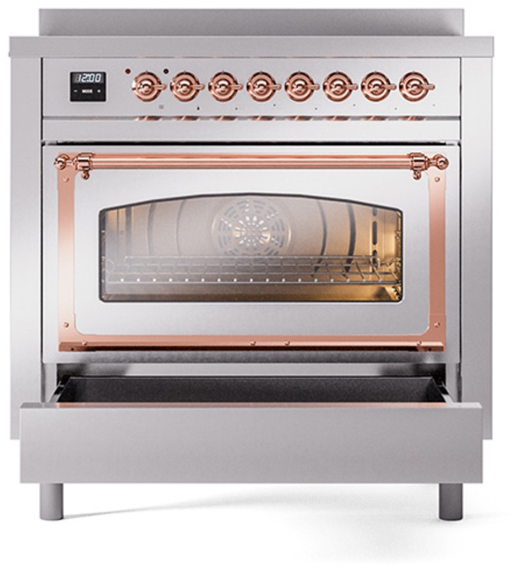 Ilve UNI366NMPSSP Stainless Steel With Copper Knobs