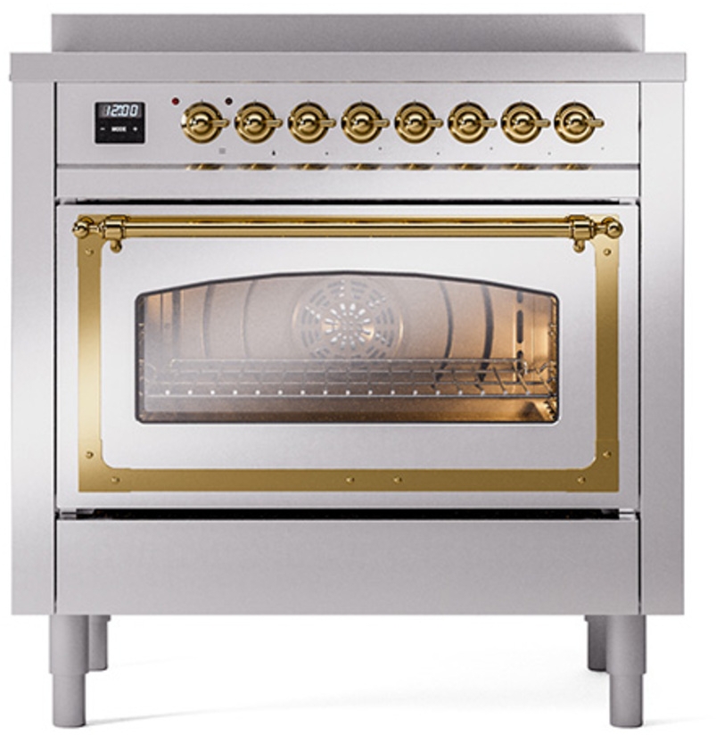 Ilve UNI366NMPSSG Stainless Steel With Brass Knobs