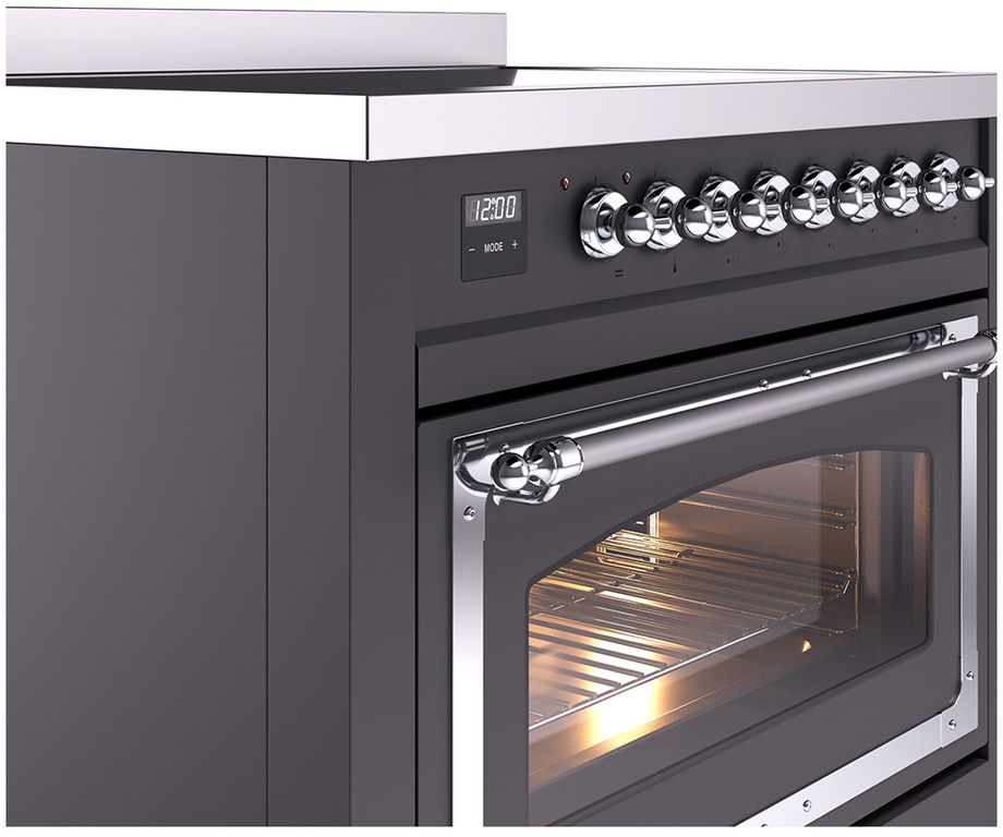 Ilve UNI366NMPMGC Graphite Matte With Chrome Knobs
