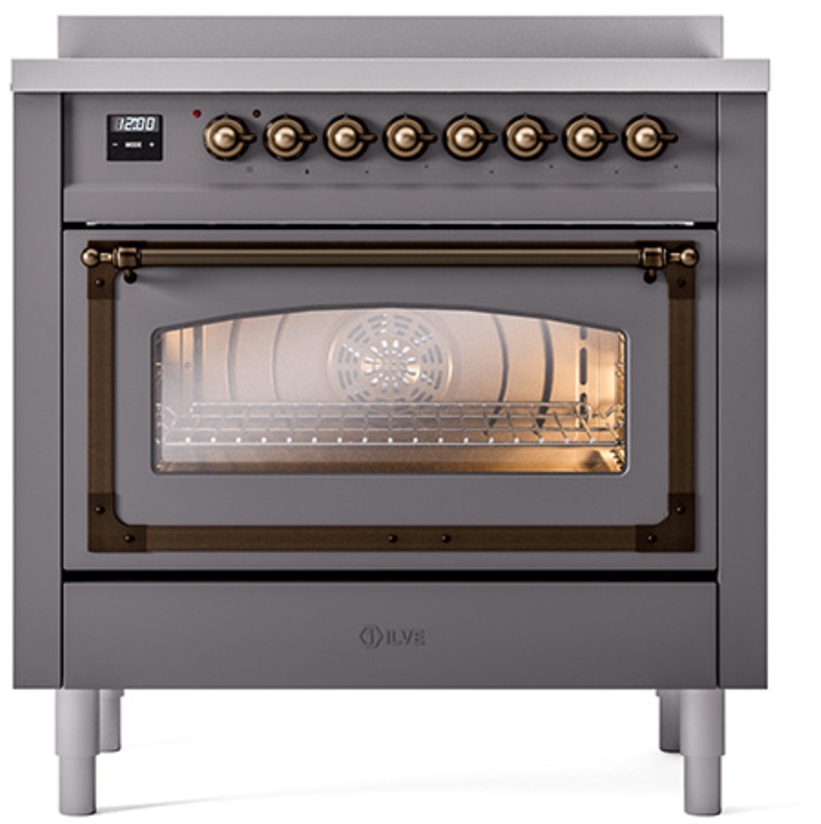 Ilve UNI366NMPMGB Graphite Matte With Bronze Knobs