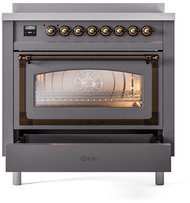 Ilve UNI366NMPMGB Graphite Matte With Bronze Knobs