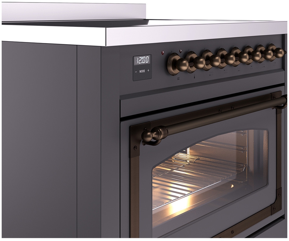 Ilve UNI366NMPMGB Graphite Matte With Bronze Knobs