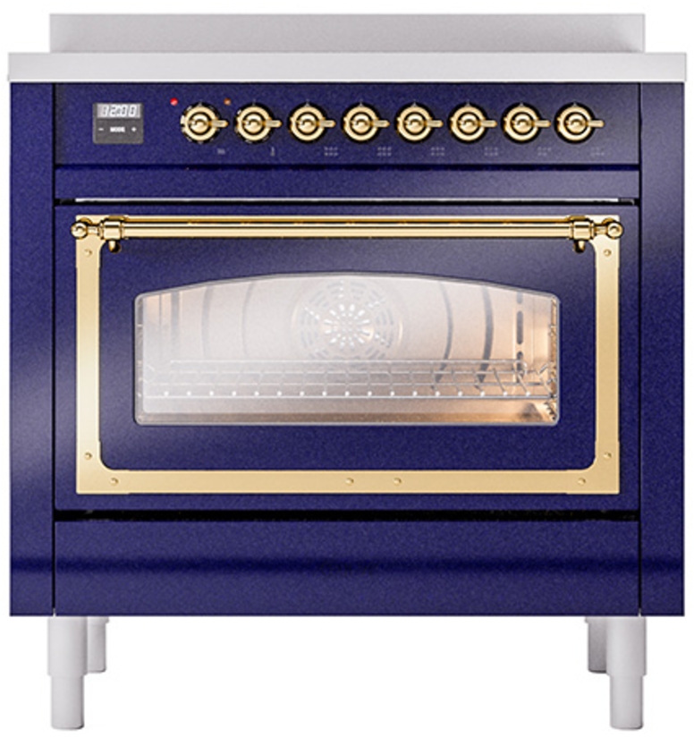 Ilve UNI366NMPMBG Midnight Blue With Brass Knobs