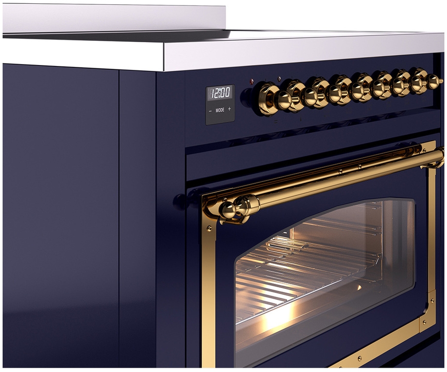Ilve UNI366NMPMBG Midnight Blue With Brass Knobs