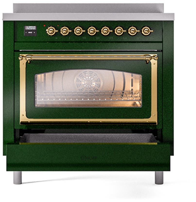 Ilve UNI366NMPEGG Emerald Green With Brass Knobs