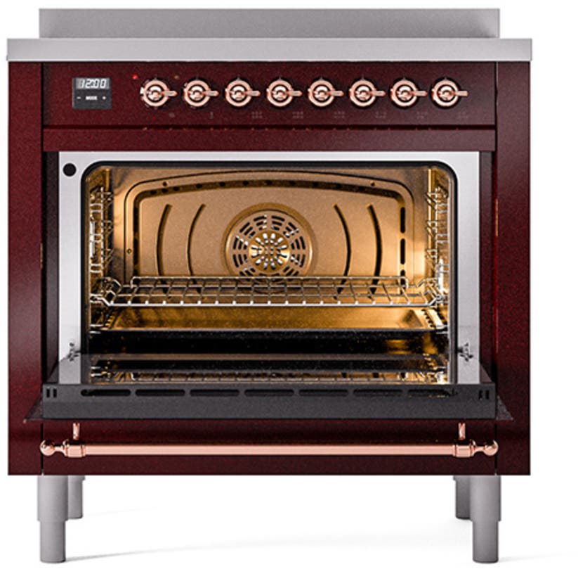 Ilve UNI366NMPBUP Burgundy With Copper Knobs