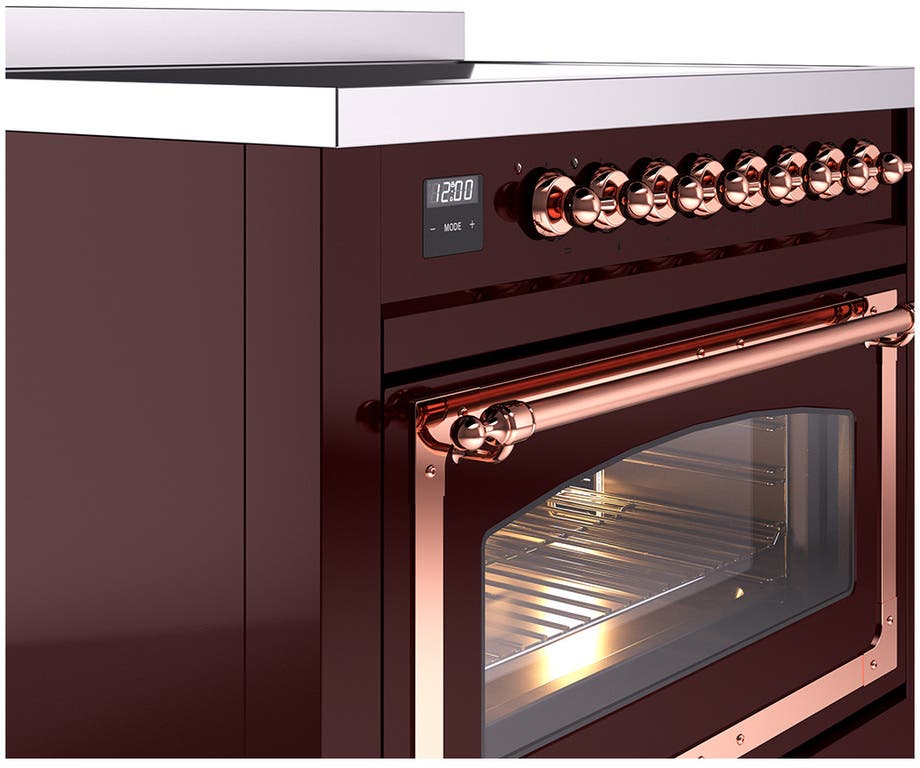 Ilve UNI366NMPBUP Burgundy With Copper Knobs