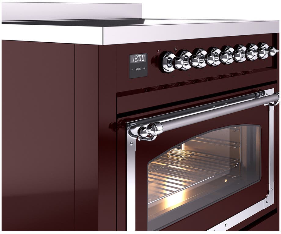 Ilve UNI366NMPBUC Burgundy With Chrome Knobs