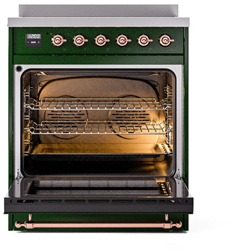 Ilve UNI304QNMPEGP Emerald Green With Copper Knobs