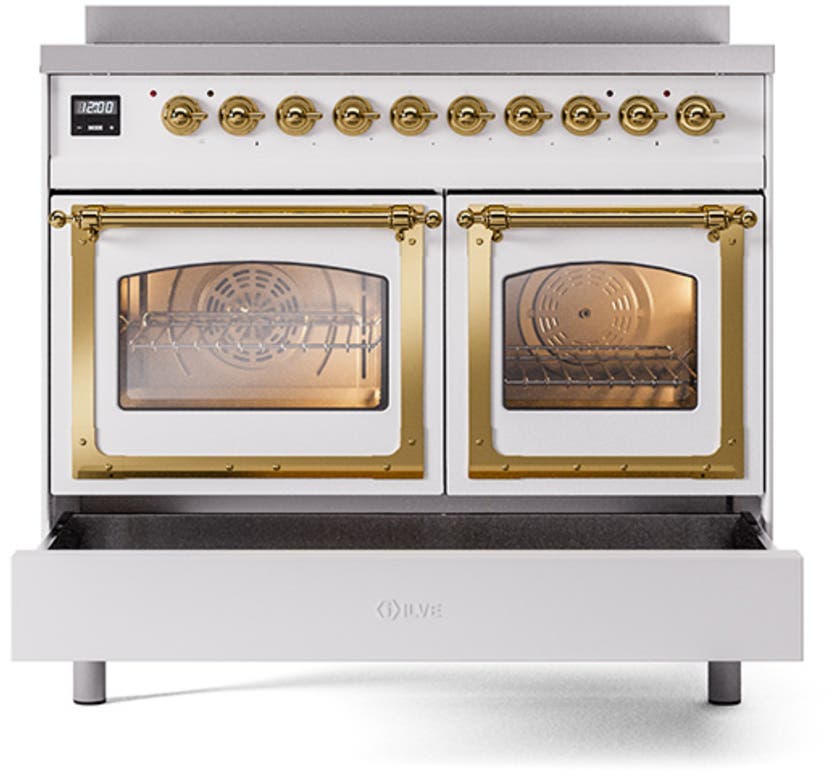 Ilve UNDI406NMPWHG White With Brass Knobs
