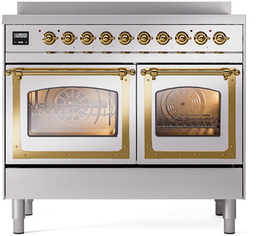 Ilve UNDI406NMPSSG Stainless Steel With Brass Knobs
