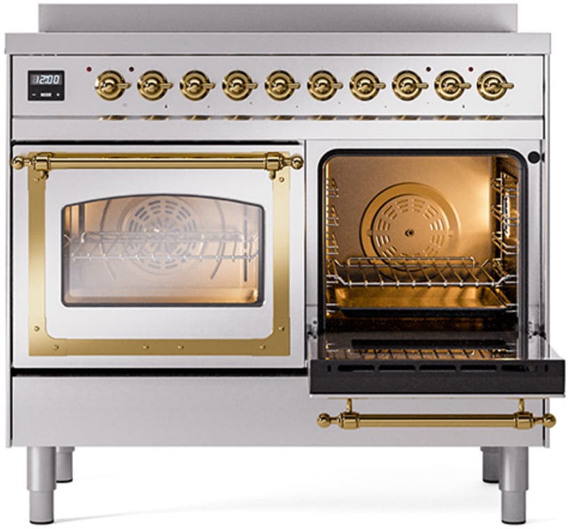Ilve UNDI406NMPSSG Stainless Steel With Brass Knobs