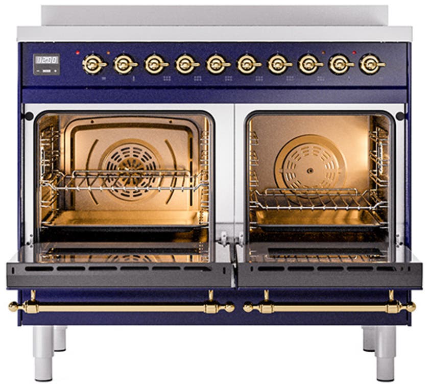 Ilve UNDI406NMPMGG Midnight Blue With Brass Knobs