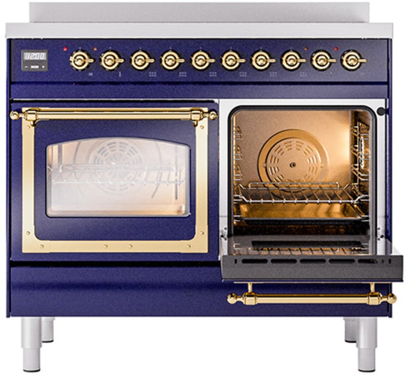 Ilve UNDI406NMPMGG Midnight Blue With Brass Knobs