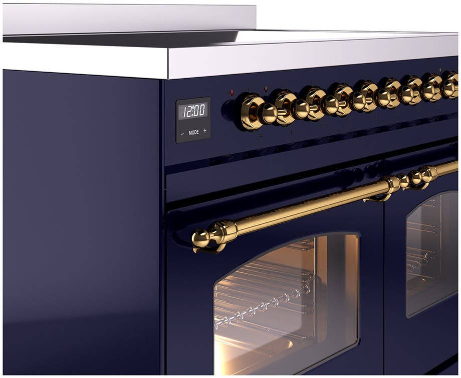 Ilve UNDI406NMPMGG Midnight Blue With Brass Knobs