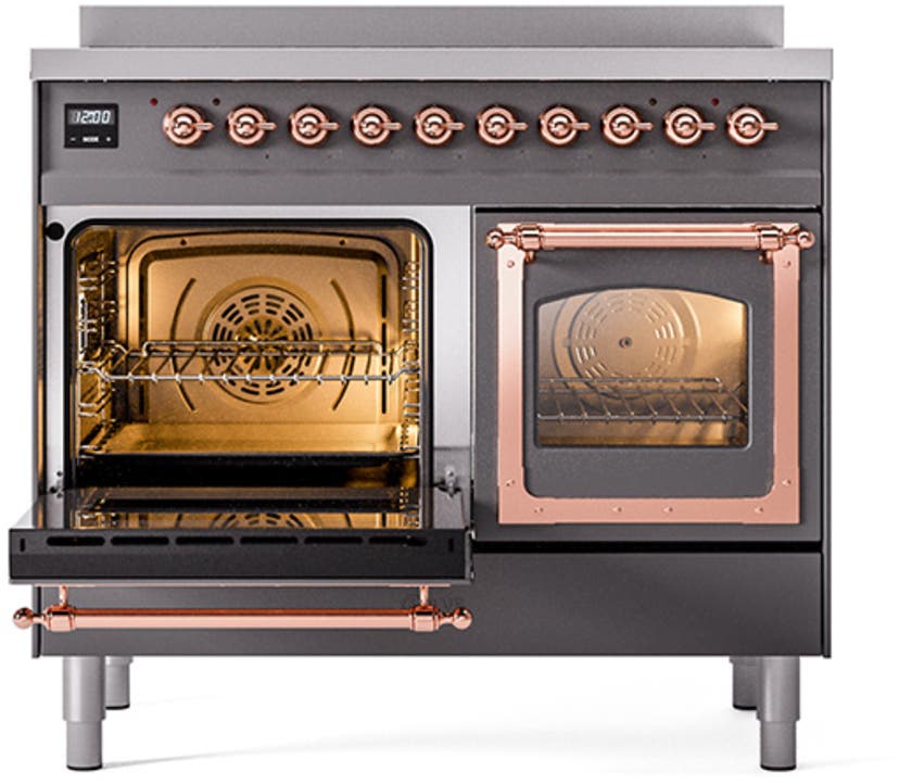 Ilve UNDI406NMPMBP Graphite Matte With Copper Knobs