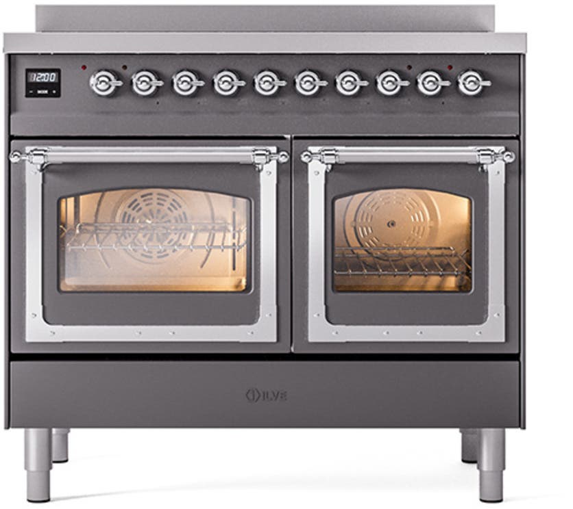 Ilve UNDI406NMPMBC Graphite Matte With Chrome Knobs