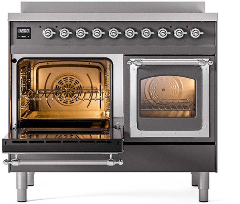 Ilve UNDI406NMPMBC Graphite Matte With Chrome Knobs