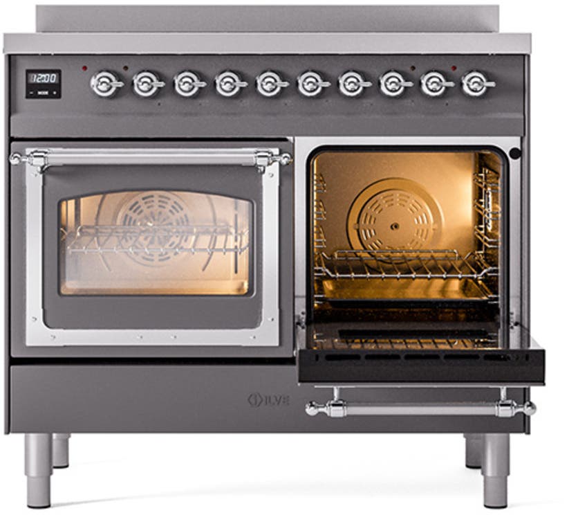 Ilve UNDI406NMPMBC Graphite Matte With Chrome Knobs