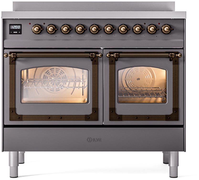 Ilve UNDI406NMPMBB Graphite Matte With Bronze Knobs