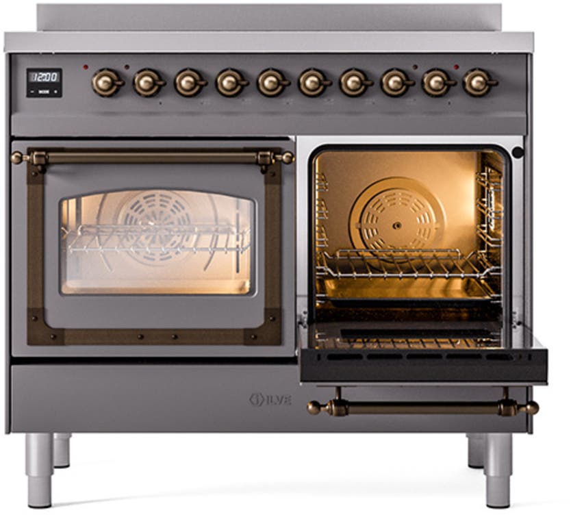 Ilve UNDI406NMPMBB Graphite Matte With Bronze Knobs