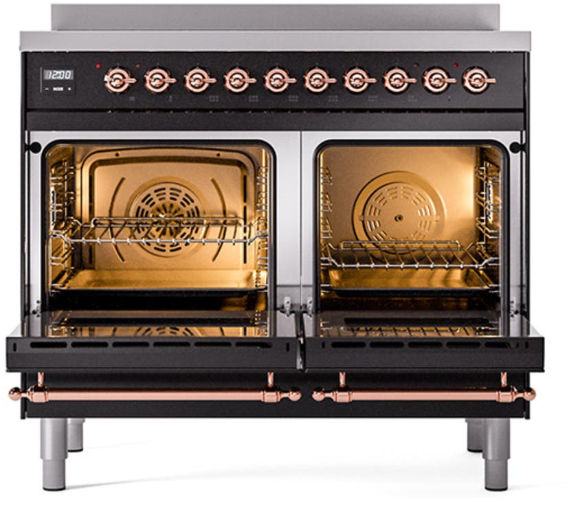 Ilve UNDI406NMPEGP Glossy Black With Copper Knobs