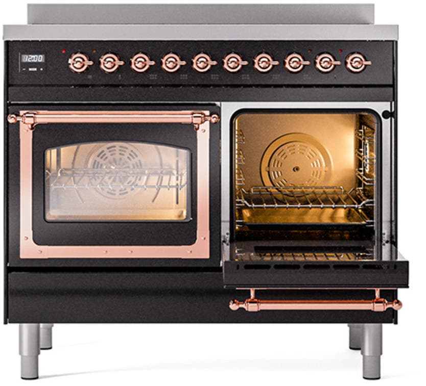 Ilve UNDI406NMPEGP Glossy Black With Copper Knobs