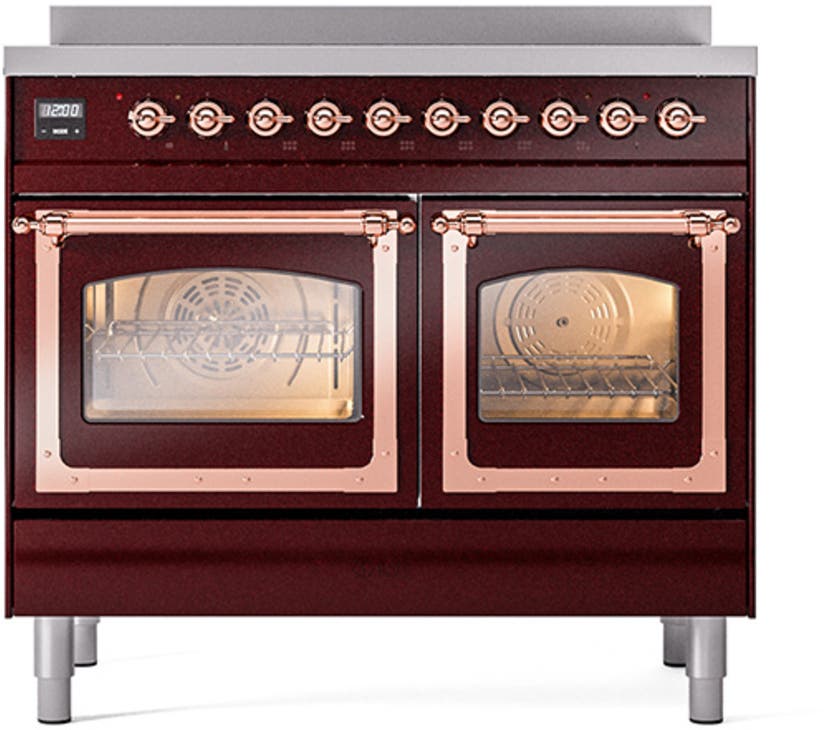 Ilve UNDI406NMPBKP Burgundy With Copper Knobs
