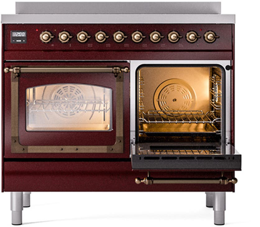 Ilve UNDI406NMPBKB Burgundy With Bronze Knobs