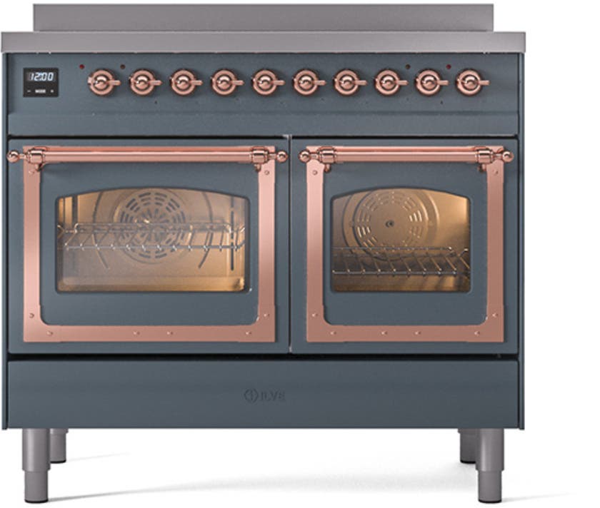 Ilve UNDI406NMPBGP Blue Grey With Copper Knobs
