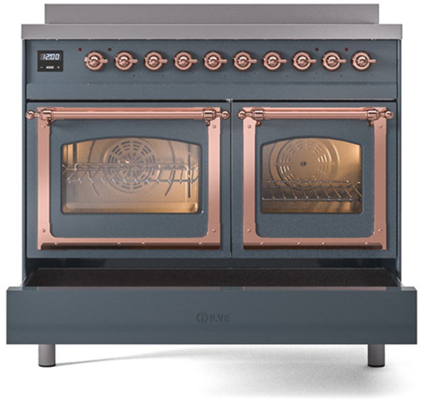 Ilve UNDI406NMPBGP Blue Grey With Copper Knobs