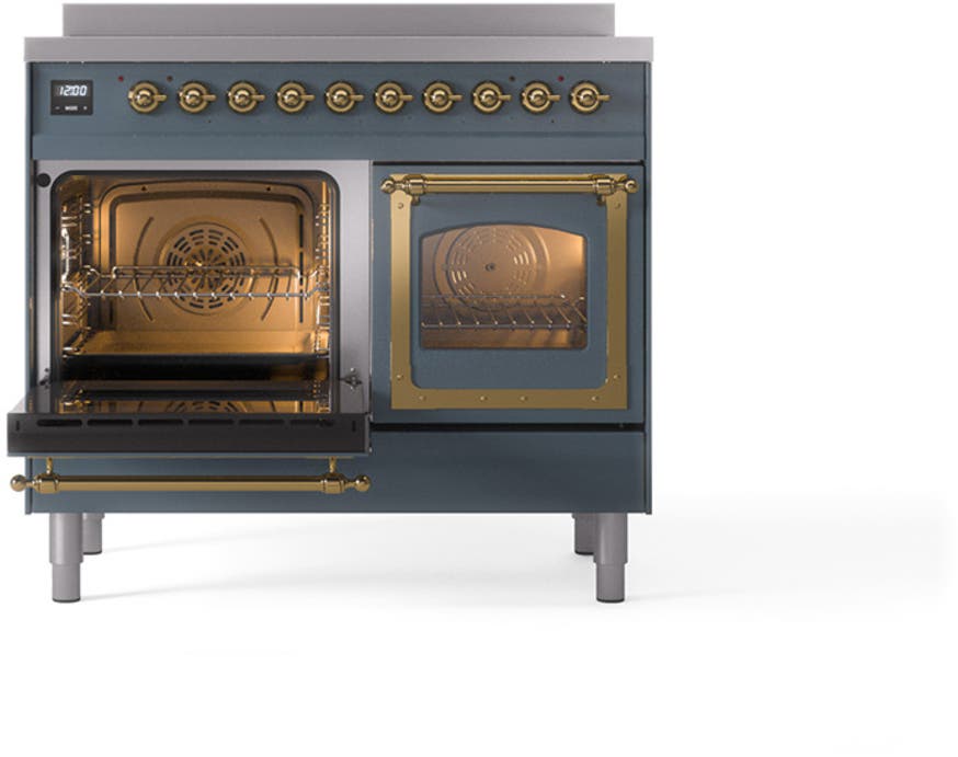Ilve UNDI406NMPBGG Blue Grey With Brass Knobs