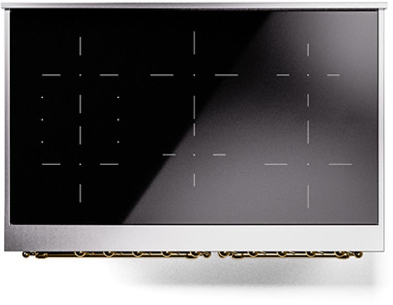 Ilve UNDI406NMPBGG Blue Grey With Brass Knobs