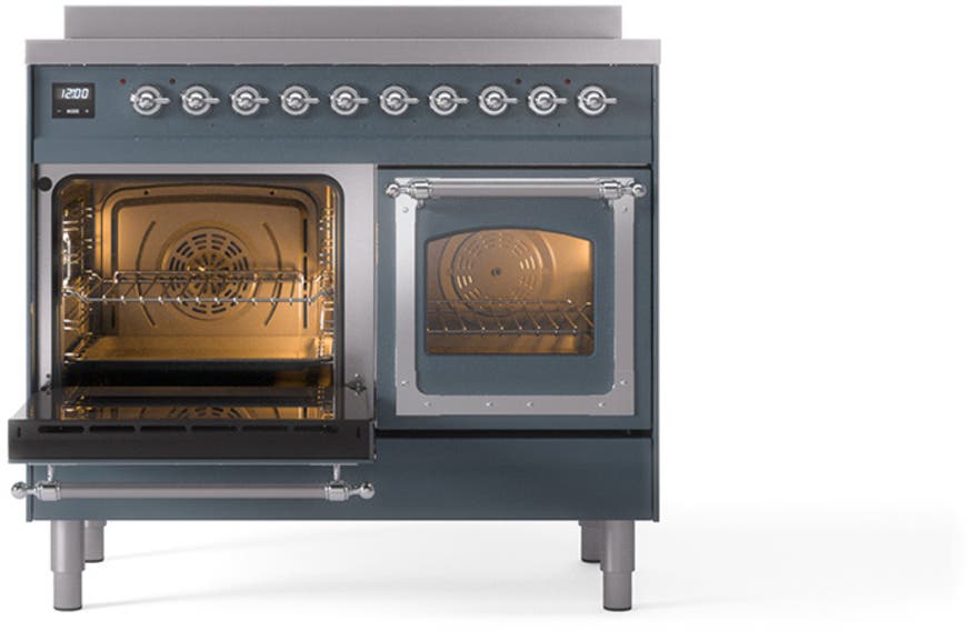 Ilve UNDI406NMPBGC Blue Grey With Chrome Knobs
