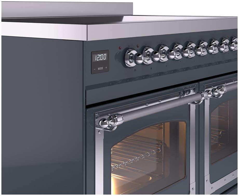 Ilve UNDI406NMPBGC Blue Grey With Chrome Knobs