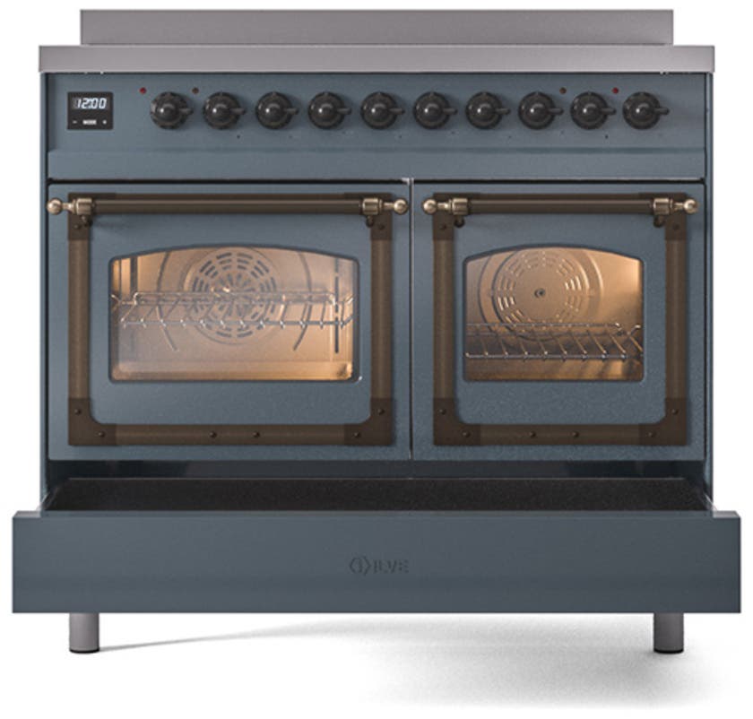 Ilve UNDI406NMPBGB Blue Grey With Bronze Knobs