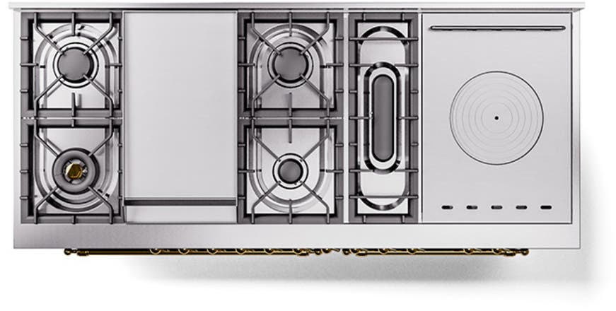Ilve UN60FSQNMPMBGLP Midnight Blue With Brass Knobs, Liquid Propane