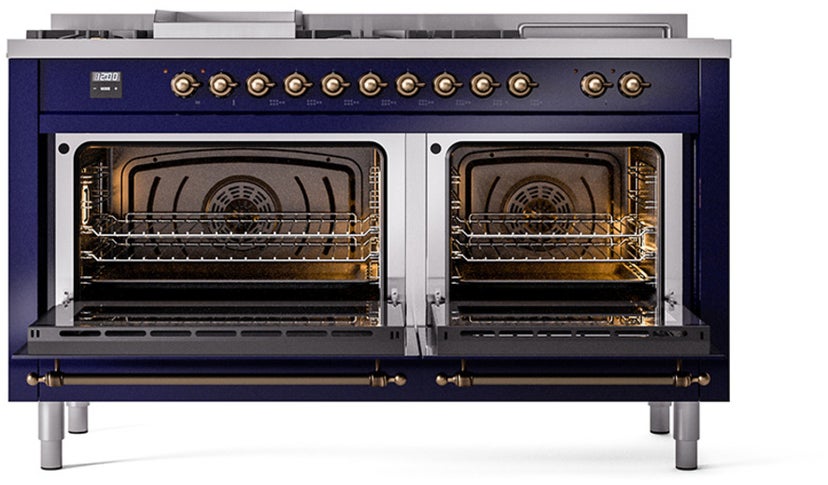 Ilve UN60FSQNMPMBBLP Nostalgie II Noblesse 60 Inch Dual Fuel Range With...